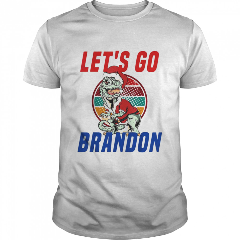 Tyrannosaurus Santa Let’s Go Brandon Christmas vintage shirt