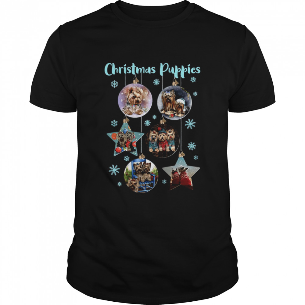 Yorkshire Terrier Christmas Kittens Baubles Christmas Sweater T-shirt