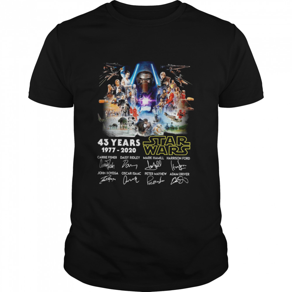 43 Years Of Star Wars 1977 2020 And Signatures shirt