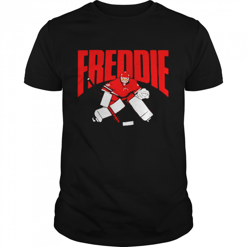 carolina Hurricanes Frederik Andersen in goal freddie shirt