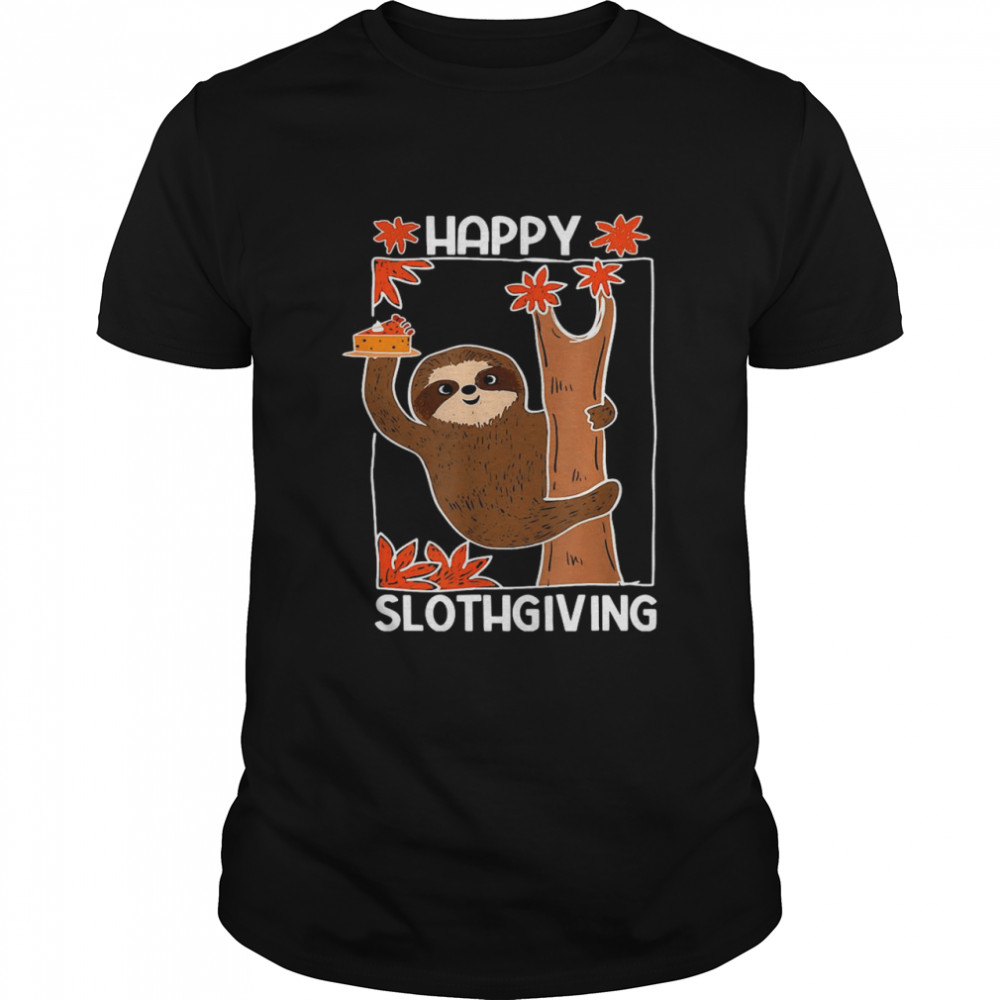 Happy Slothgiving Thanksgiving Monkey T-shirt