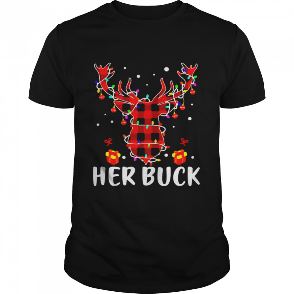 Her Buck Reindeer Red Plaid shirt