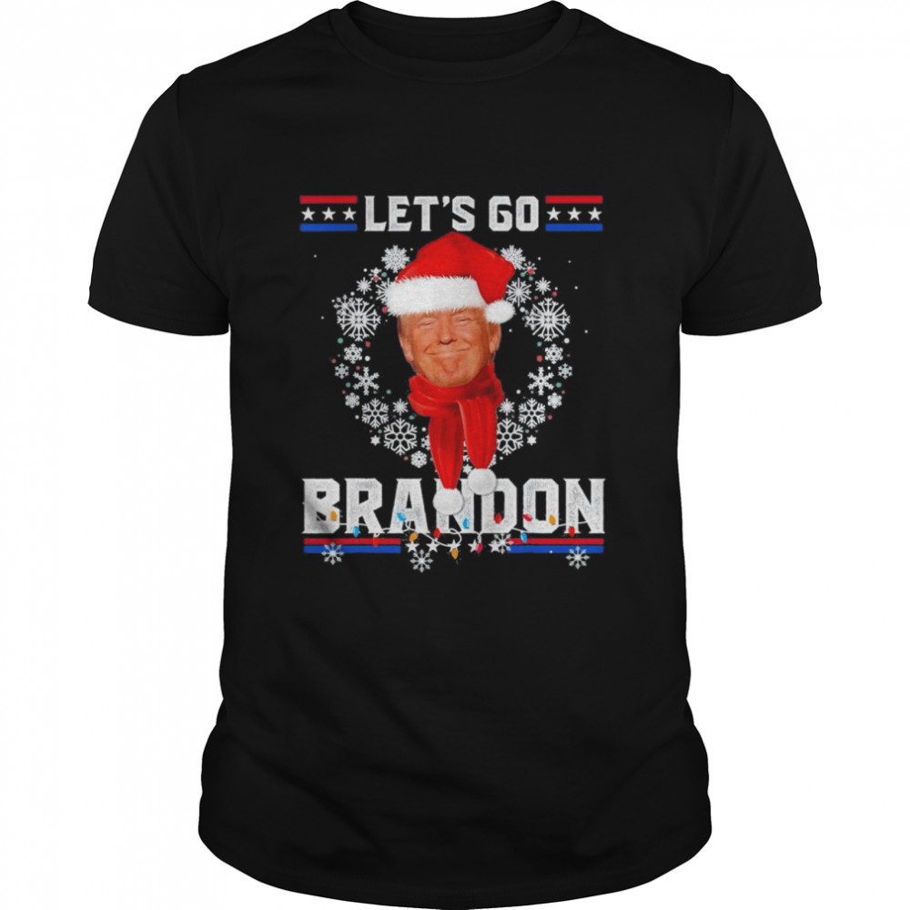 Let’s Go Brandon Christmas 2021 Santa Hat Ugly Christmas T-Shirt