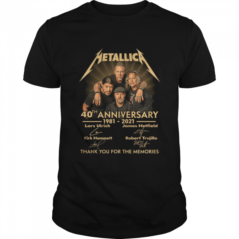 Metallica 40th anniversary 1981-2021 thank you for the memories shirt