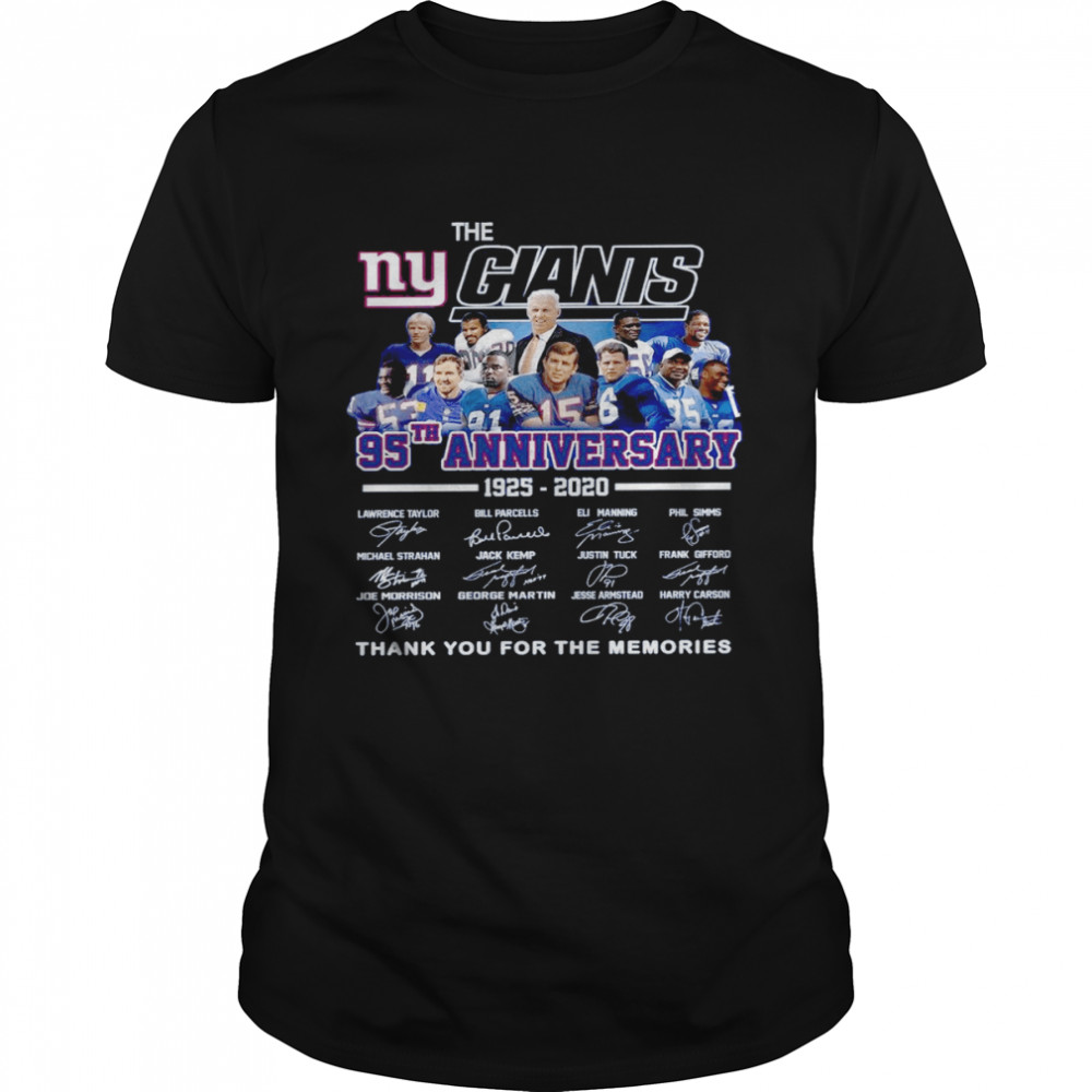 The ny giants 95th anniversary 1925-2020 signature shirt