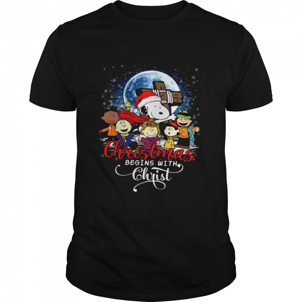 The Peanuts Christmas Begins With Christ Shirt