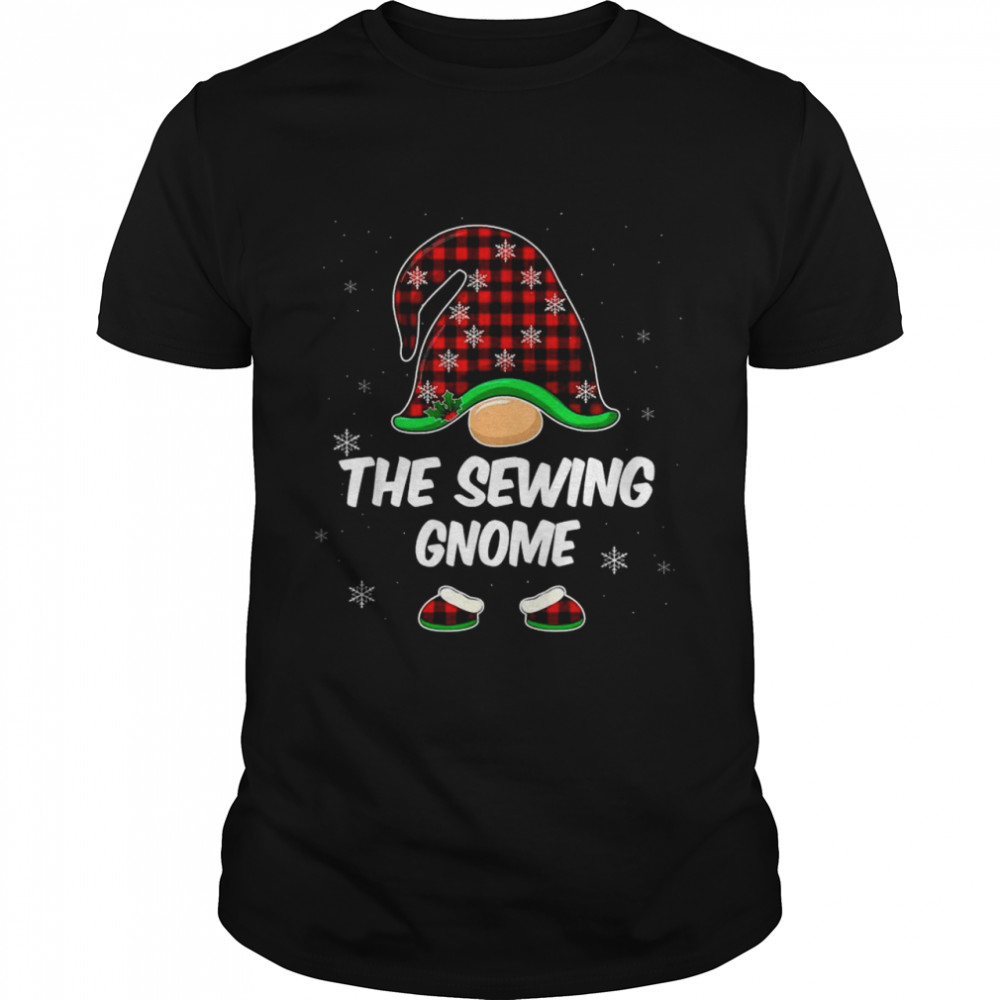 The Sewing Gnome Buffalo Plaid Matching Family Christmas shirt
