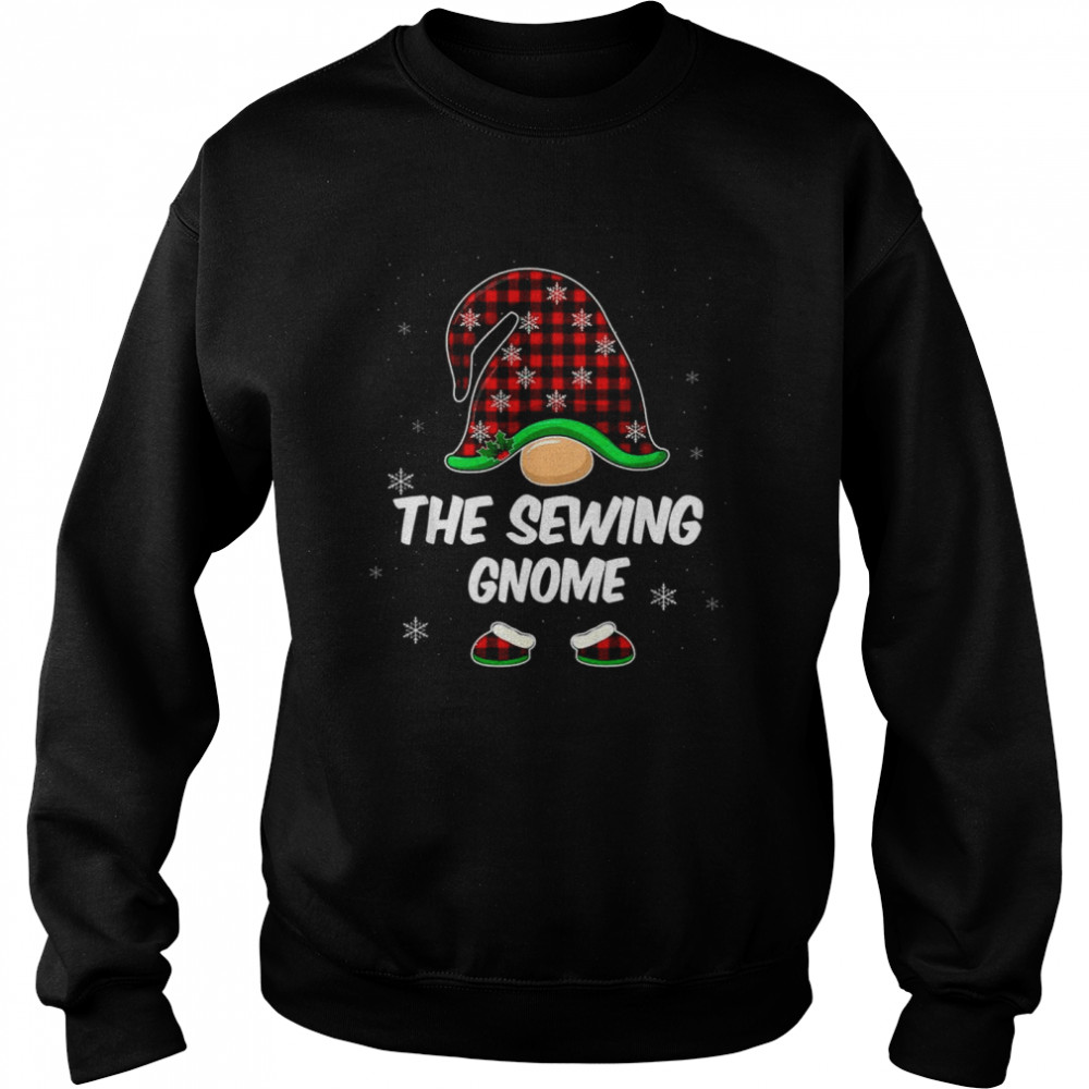 The Sewing Gnome Buffalo Plaid Matching Family Christmas shirt Unisex Sweatshirt