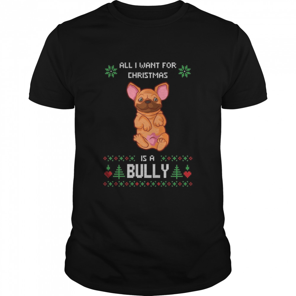 Ugly Christmas Bully American Bulldog Dog  Classic Men's T-shirt