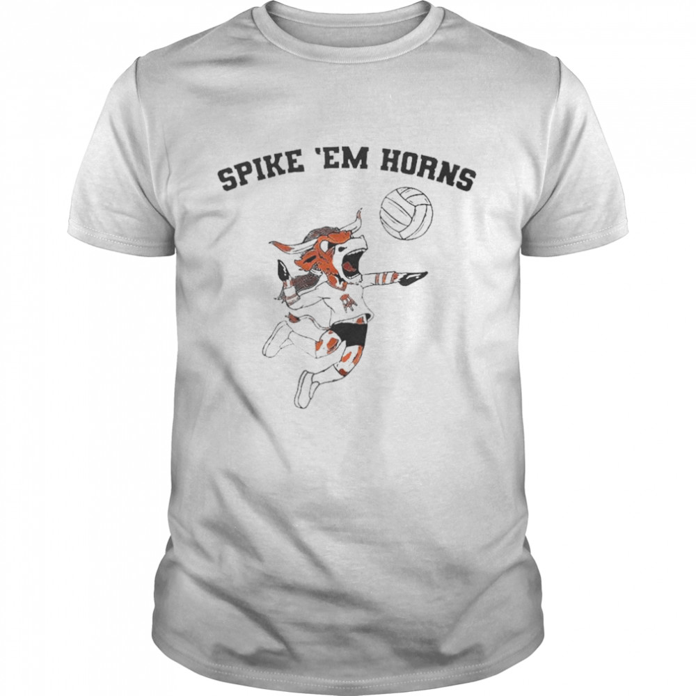 Volleyball spike ’em horns shirt