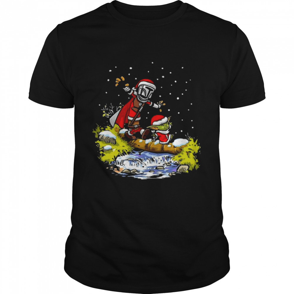 Walking Santa Baby Yoda And The Mandalorian Christmas 2021 Sweatshirt