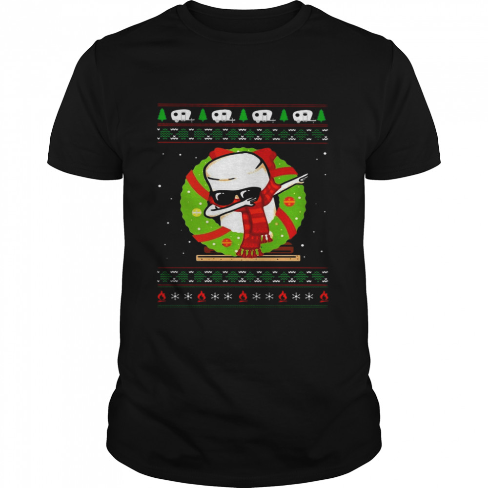 Camping Dabbing Through Snow Marshmallow Christmas Ugly Sweat T-shirt