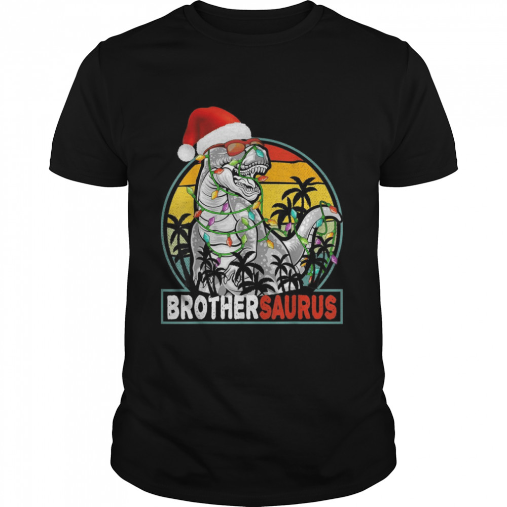 Christmas Dinosaur Vintage Rex Pajamas Boys Xmas Lights Shirt