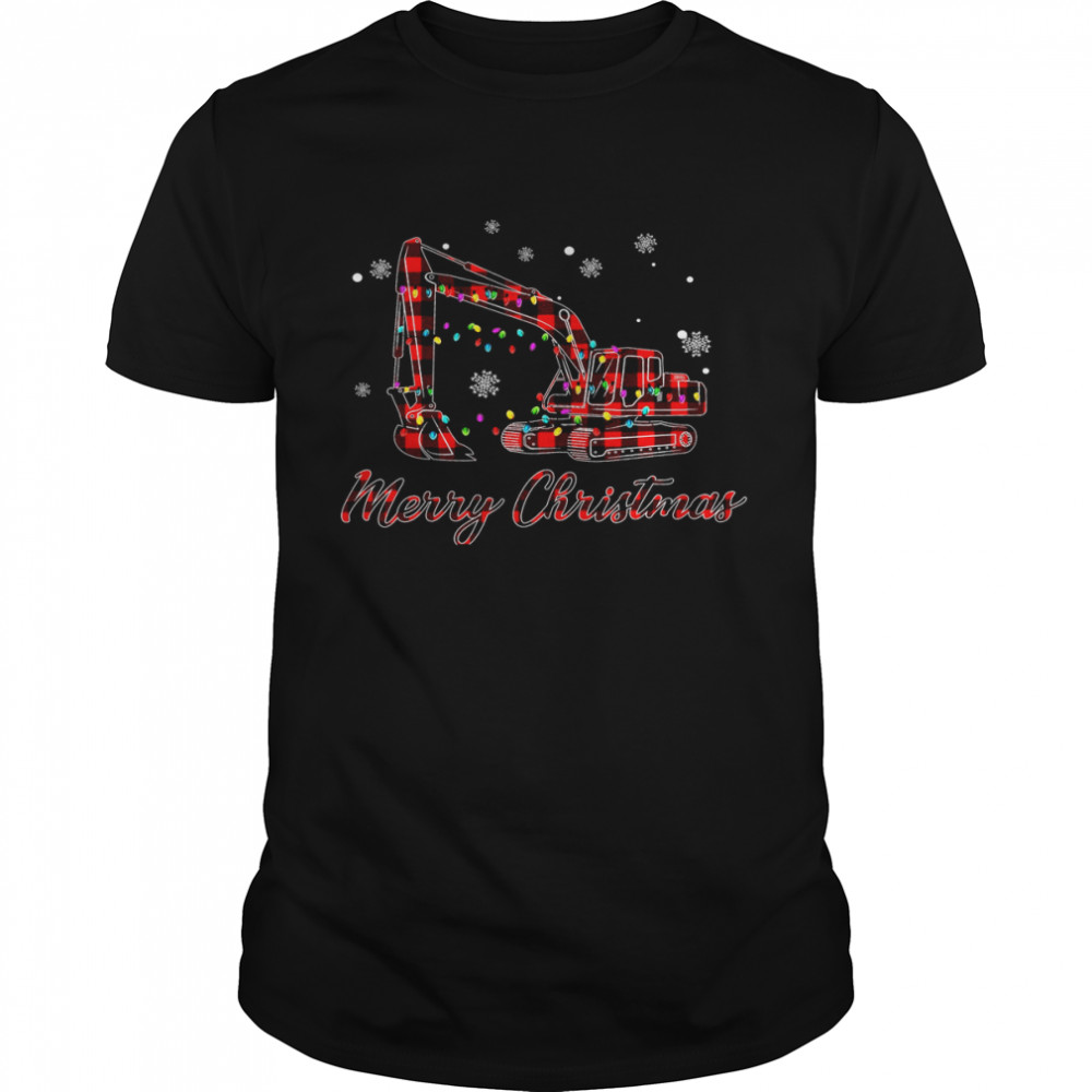 Excavator Merry Christmas Shirt