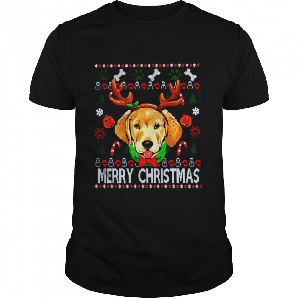 Golden Retriever Merry Christmas shirt