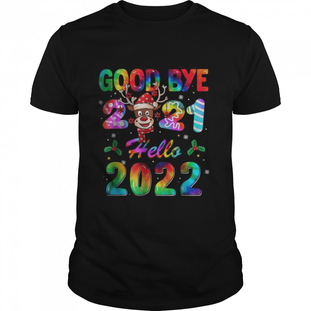 Goodbye 2021 Hello 2022 Merry Christmas Happy New Year 2022 T-Shirt