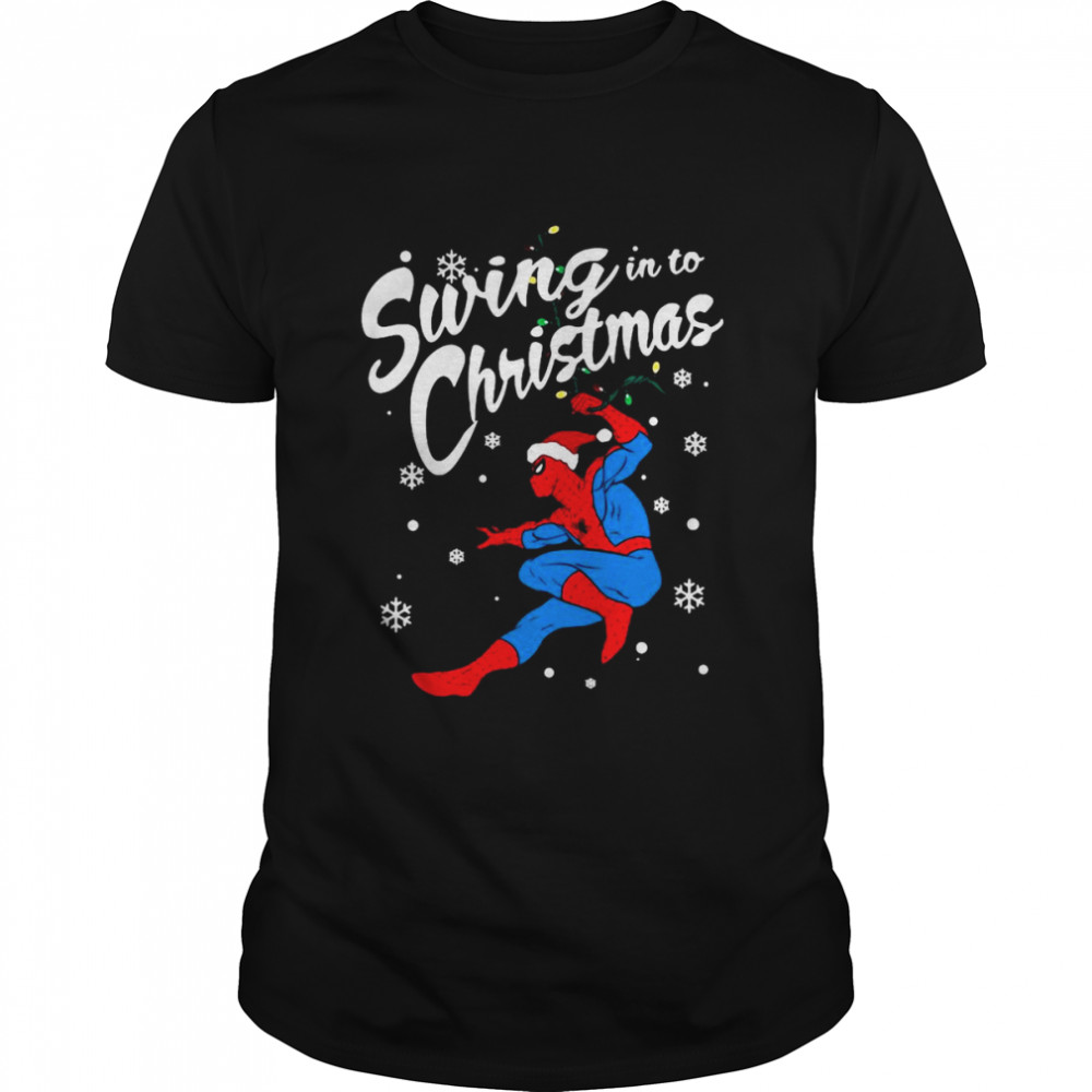 Marvel Spider-Man Swing In To Christmas Sweater Shirt