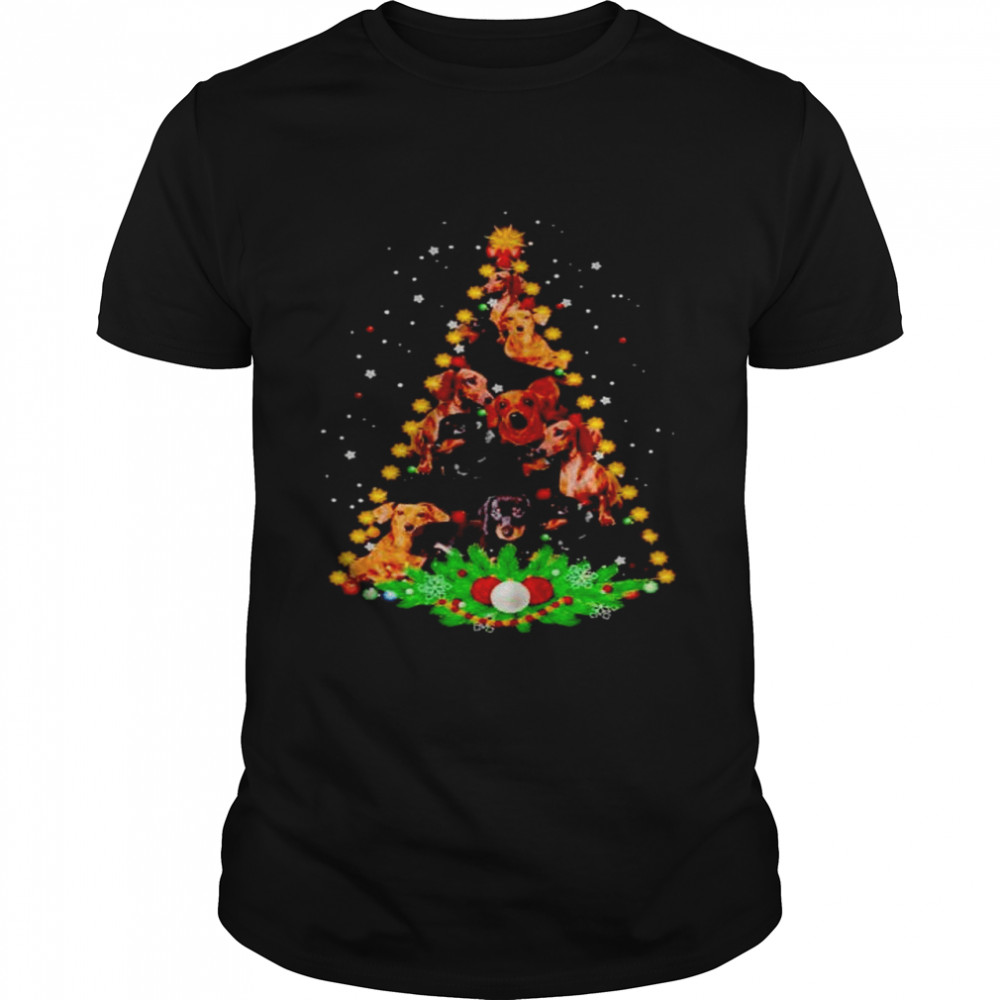 Nice dachshund make Christmas tree sweater