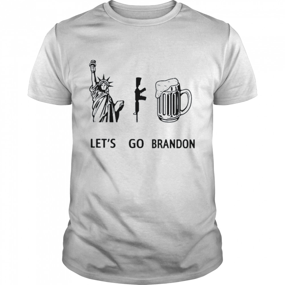 Statue Of Liberty gun beer let’s go brandon anti Biden shirt