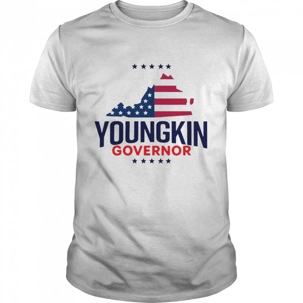 Youngkin Governor American Flag Virginia Map T-shirt