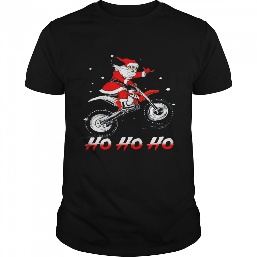 Ho ho ho Santa Claus rides a motorbike shirt