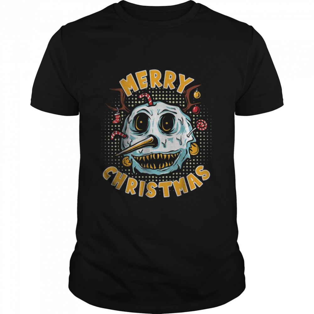 Merry Scary Christmas Ugly Sweater Scary Snowman T-Shirt