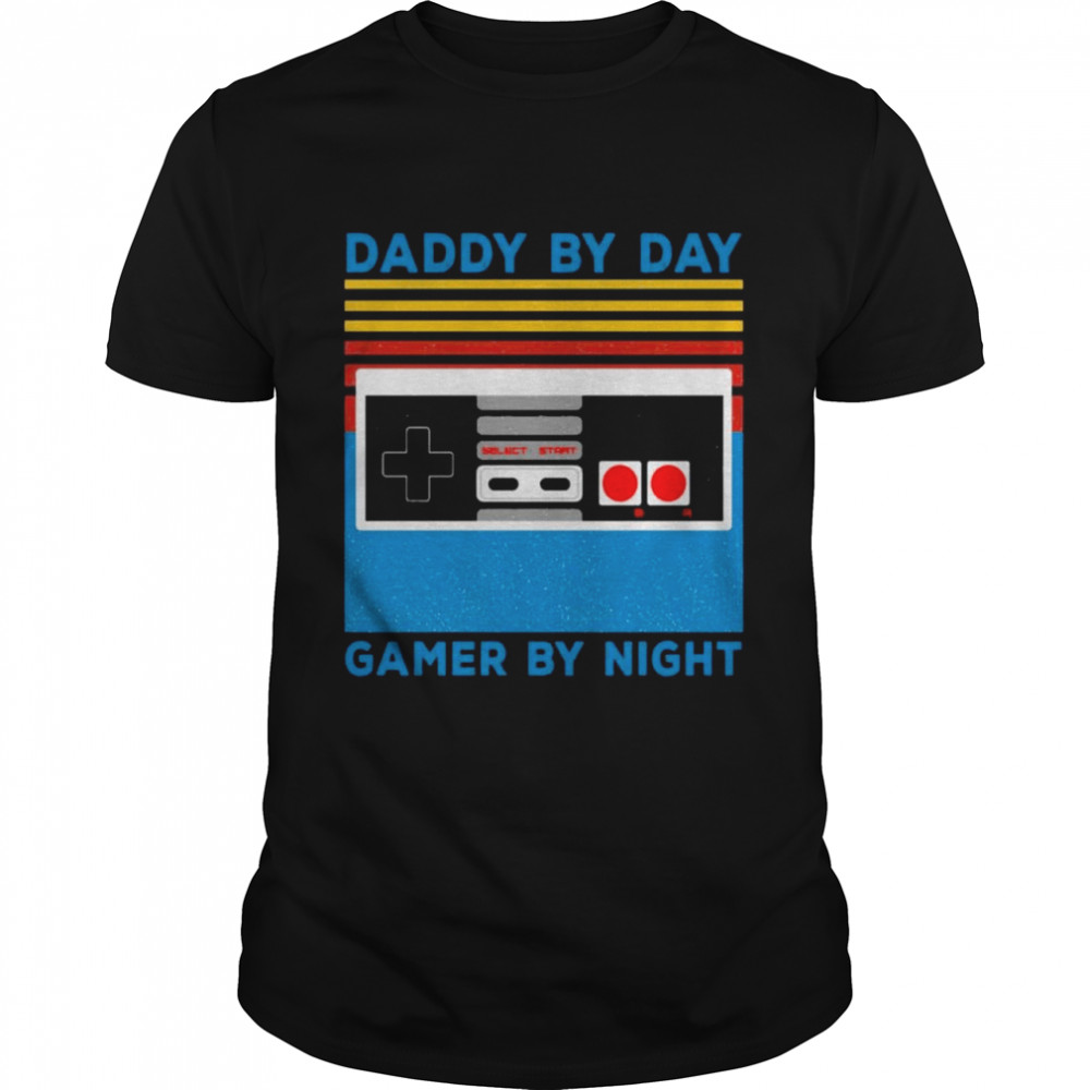 Official Daddy By Day Gamer By Night Vintage 2021 Tee Shirt