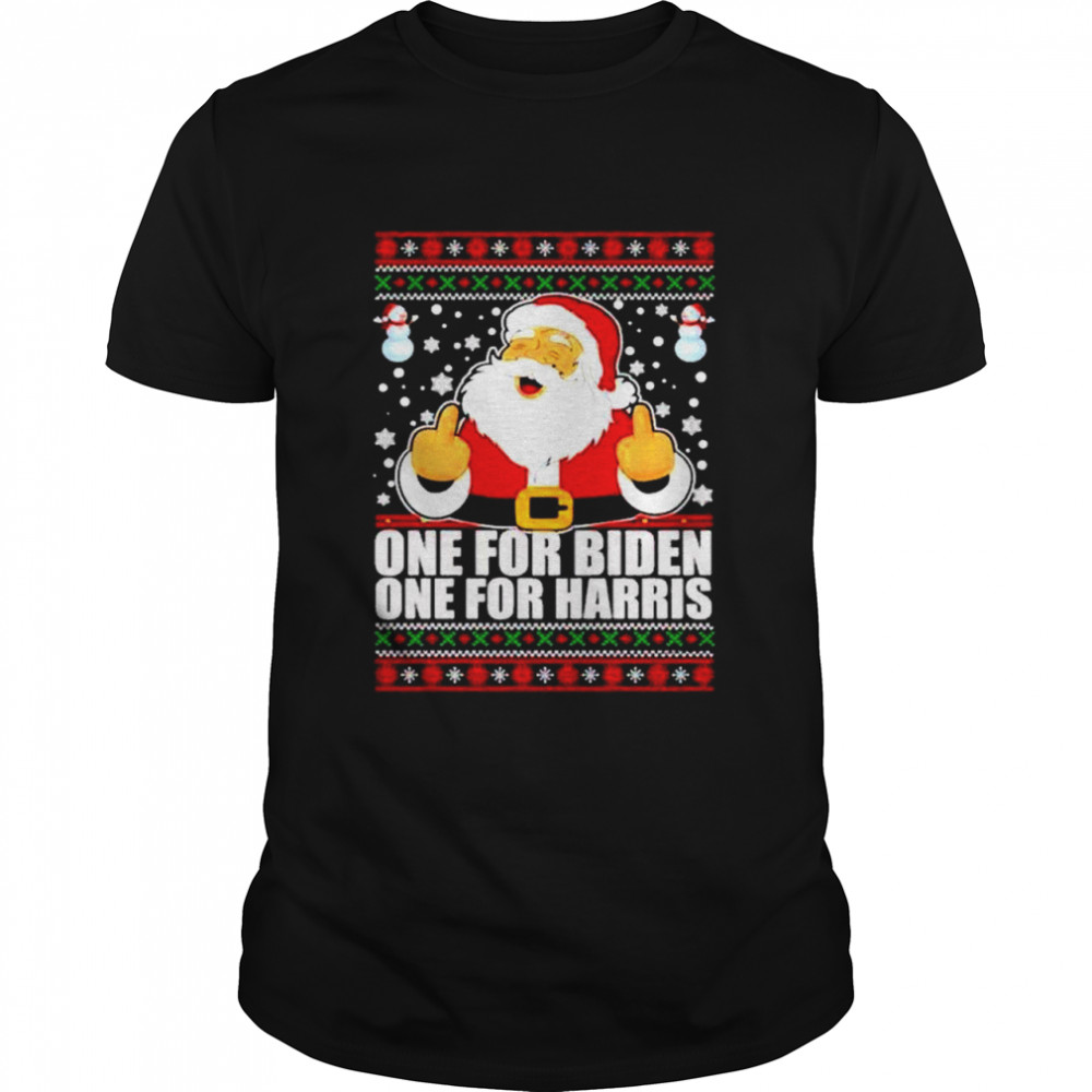 Santa Claus One for Biden One for Harris Christmas ugly shirt