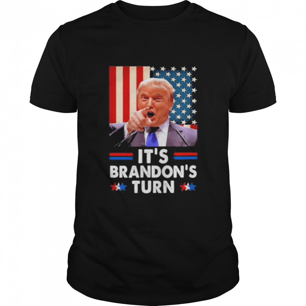 Vintage It’s Brandon’s Turn Anti Biden US Flag T-Shirt