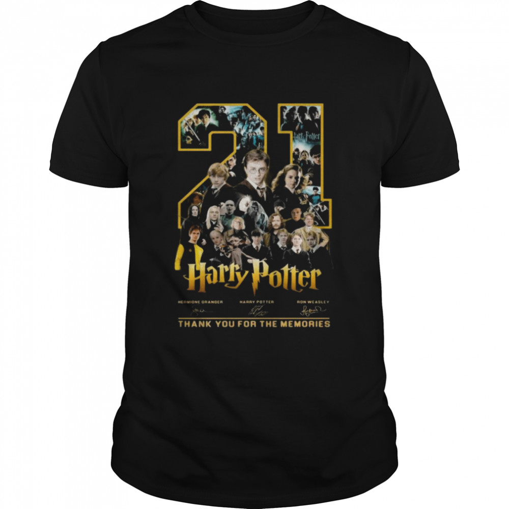 21 years Harry Potter thank you for the memories signatures shirt