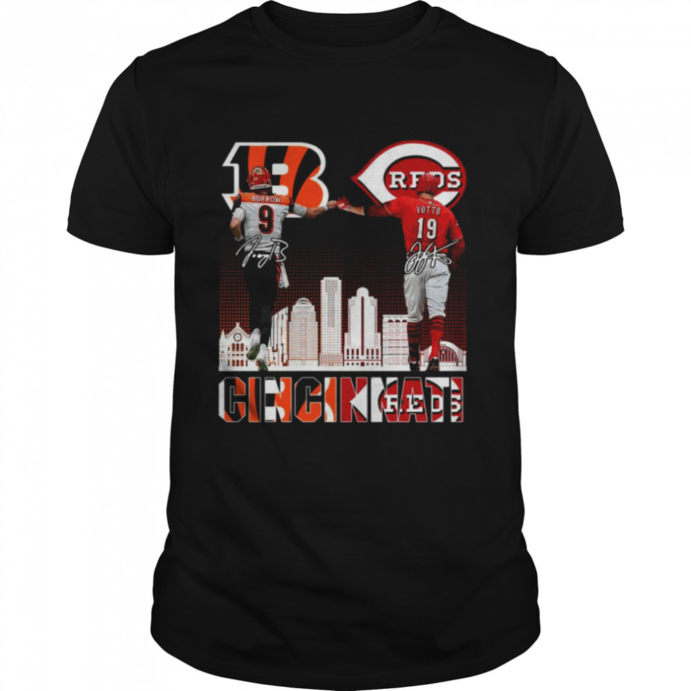 Cincinnati Bengals Burrow And Cincinnati Reds Castellanos Signature Shirt