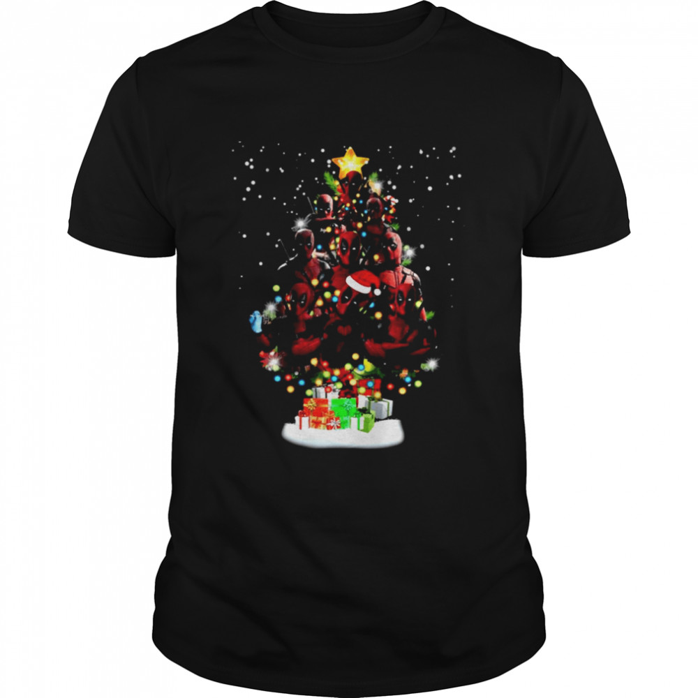 Deadpool Christmas tree Merry Christmas shirt