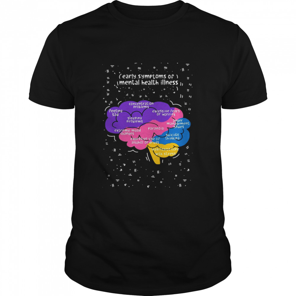 Early Symptoms Of Mental Health Illness Psychology Early Symptoms Shirt