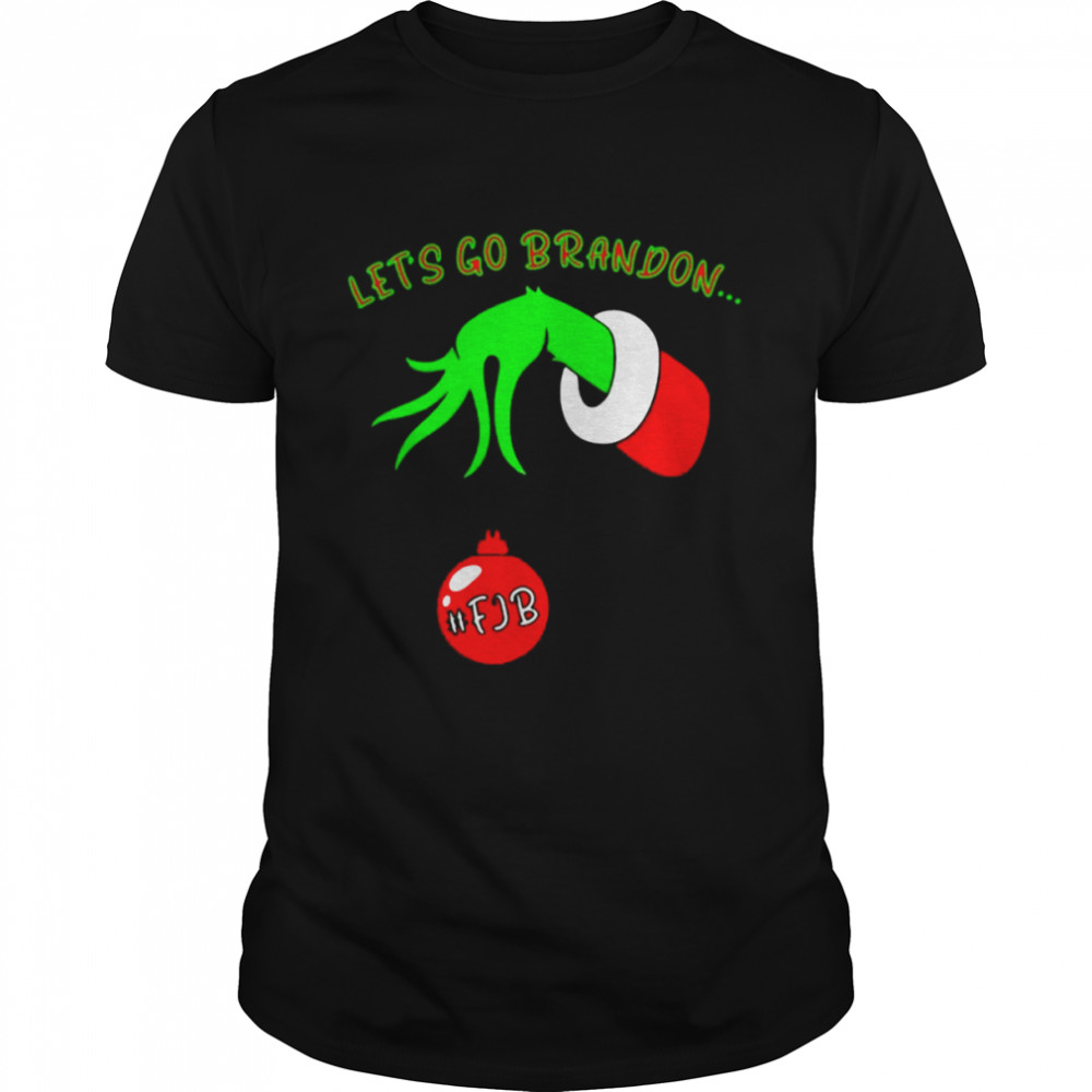 Let’s go brandon The Grinch hand holding #FJB Christmas shirt