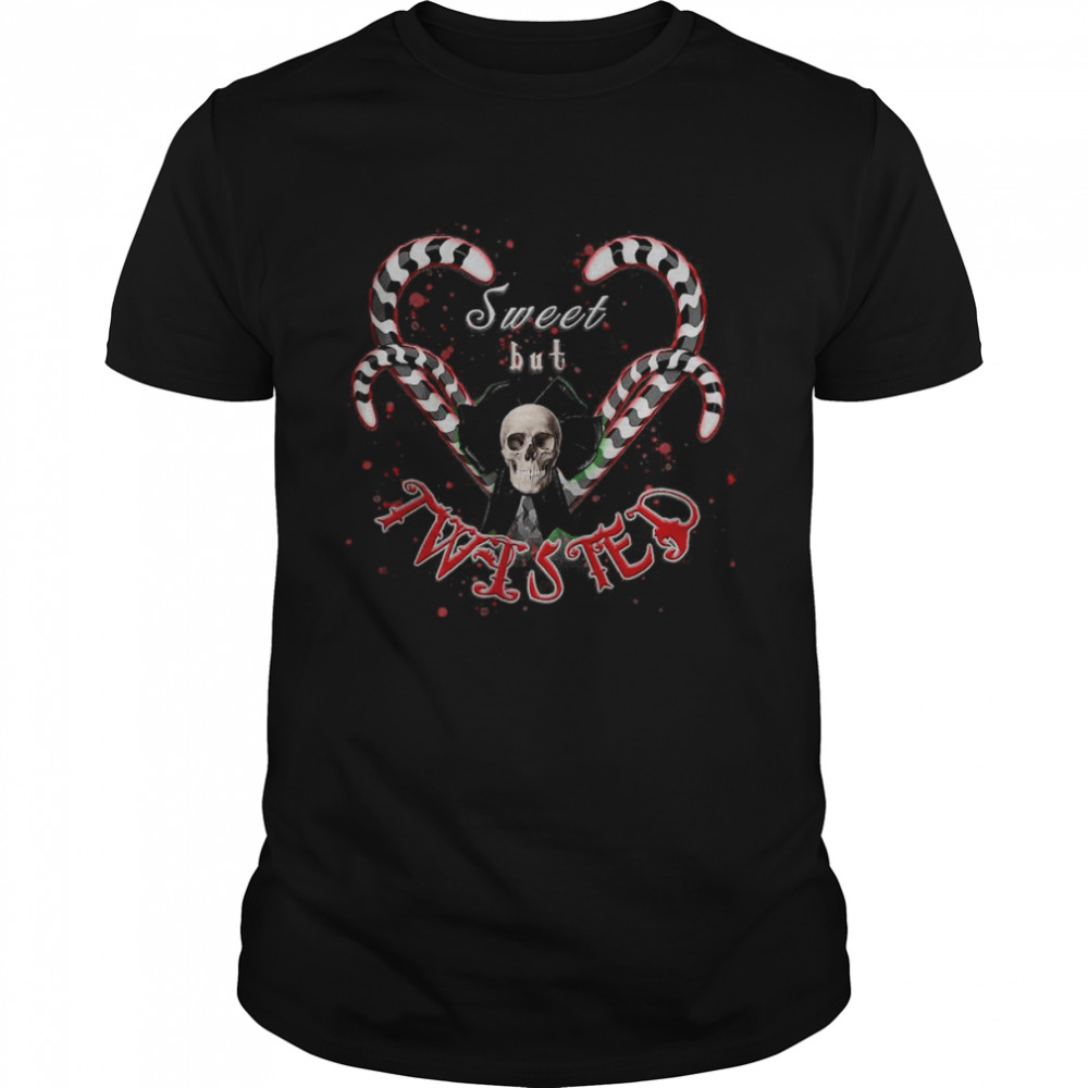 Sweet but Twisted skulls and candy canes christmas gothic T-Shirt