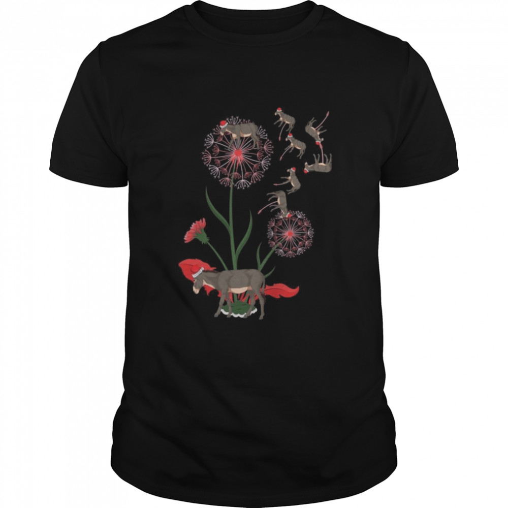 Tierliebhaber Bauernhof Tier Weihnachten Pusteblume Esel Shirt