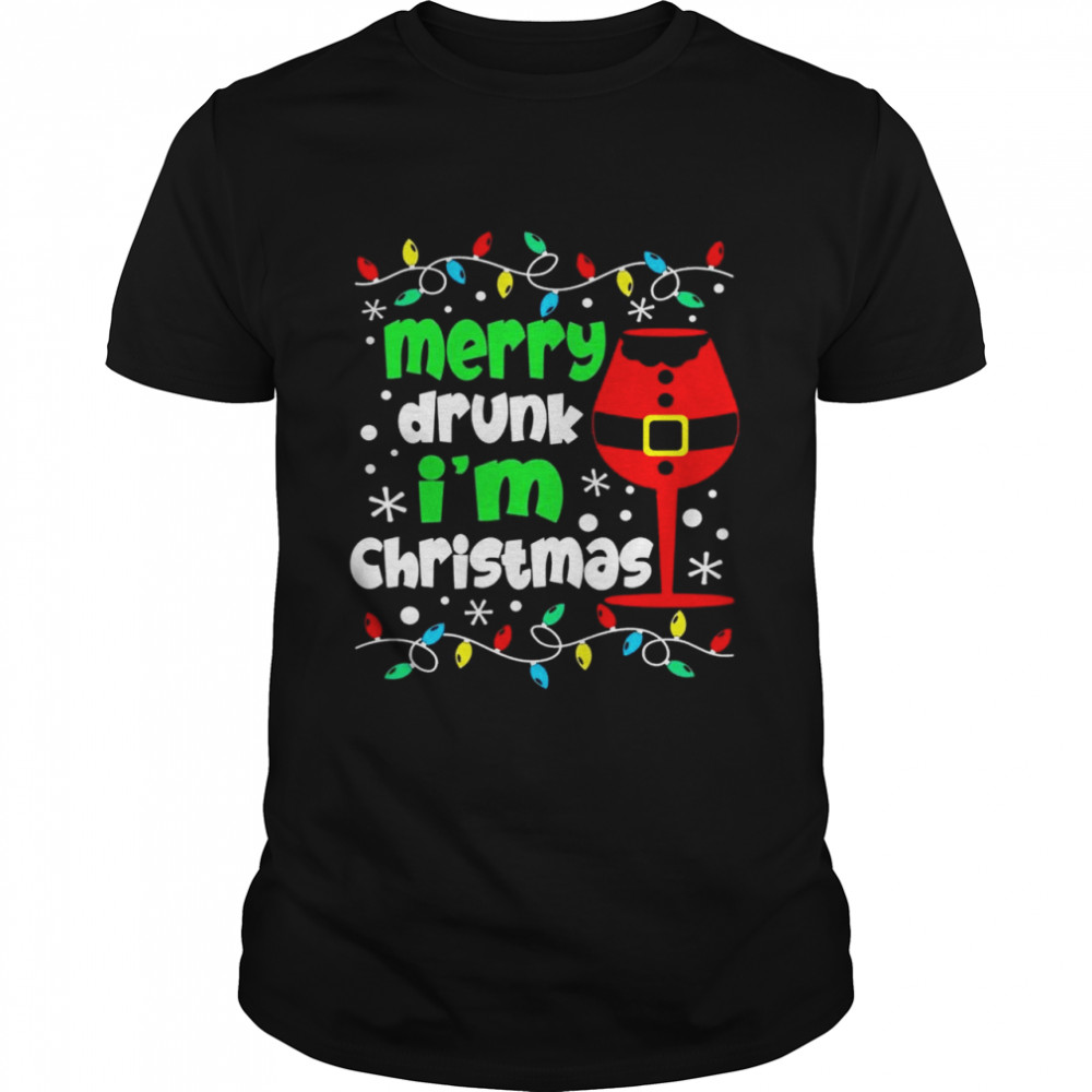 Wine Merry Drunk I’m Christmas Lights Shirt