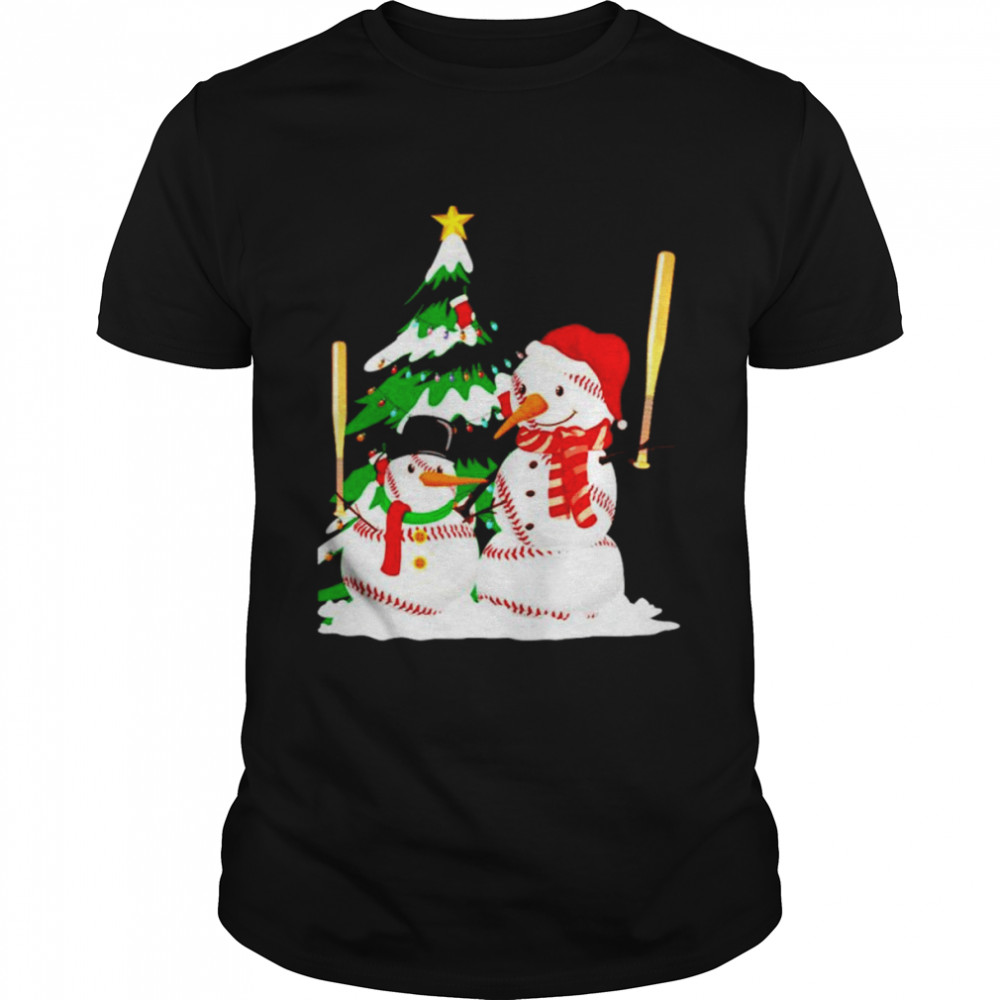 Baseball Snowman Balls Snow Man shirt