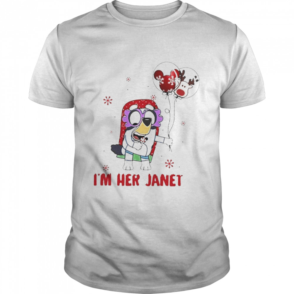 Bluey Balloon Mickey mouse Reindeer I’m Her Janet Christmas Shirt