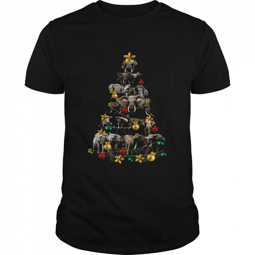 Elephant Christmas Tree  Classic Men's T-shirt