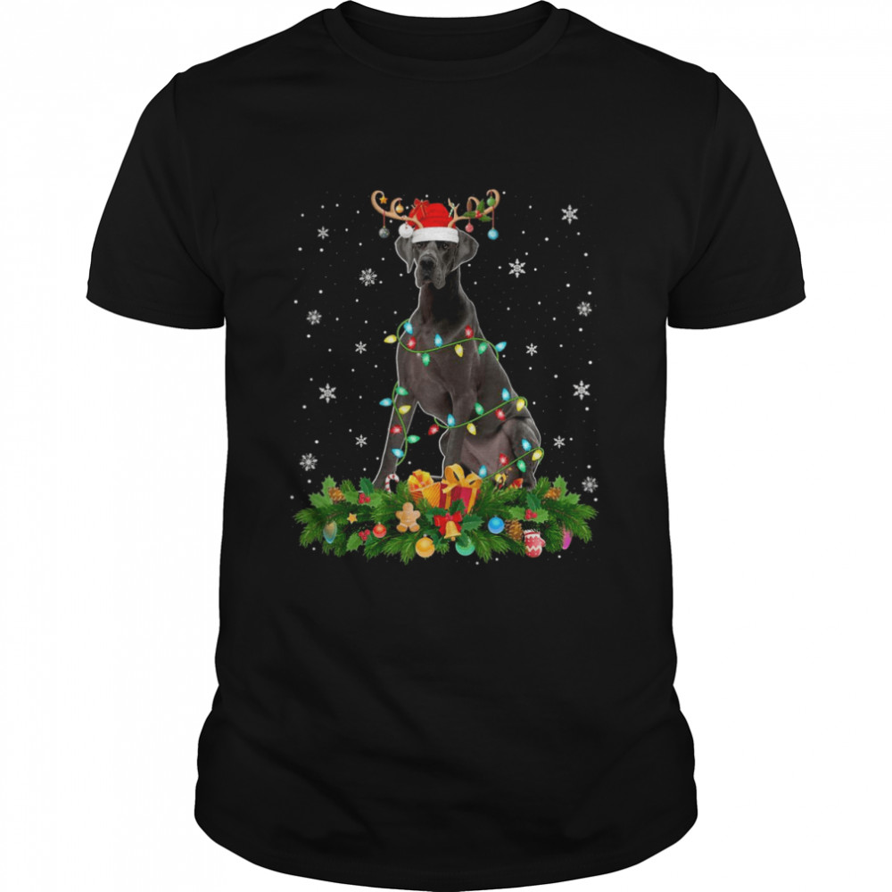 Great Dane Dog Reindeer Hat Great Dane Christmas Shirt