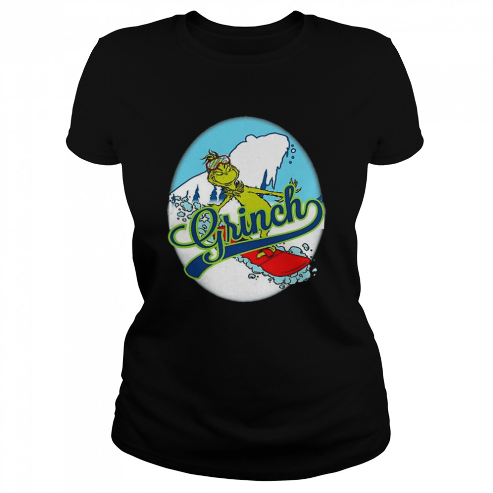 Official The Grinch skiing Snow Merry Christmas  Classic Women's T-shirt