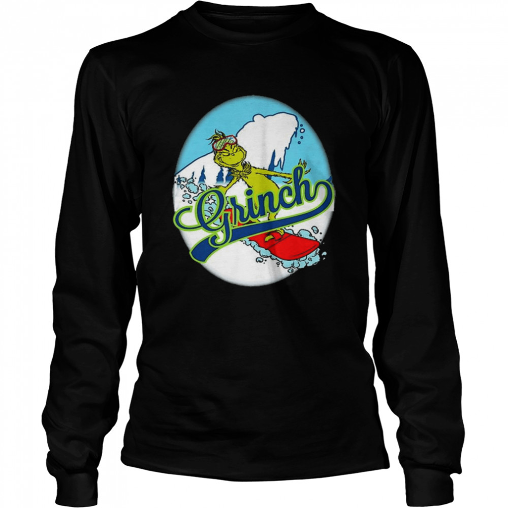Official The Grinch skiing Snow Merry Christmas  Long Sleeved T-shirt