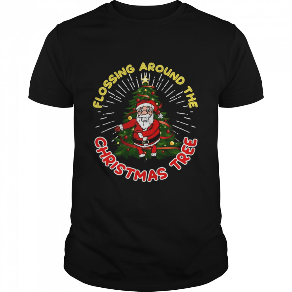 Santa Flossing Around The Christmas Tree Sweater Shirt