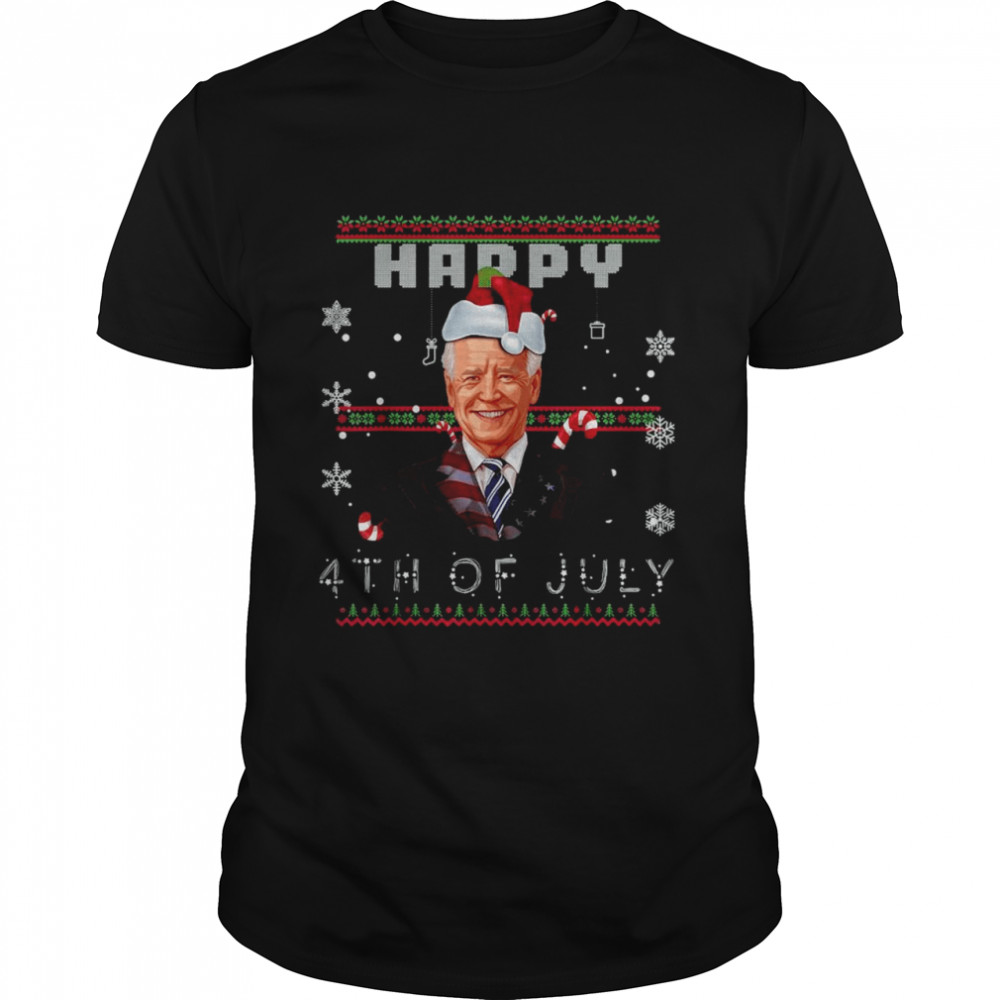 Santa Joe Biden happy 4th Of July Ugly Christmas shirt