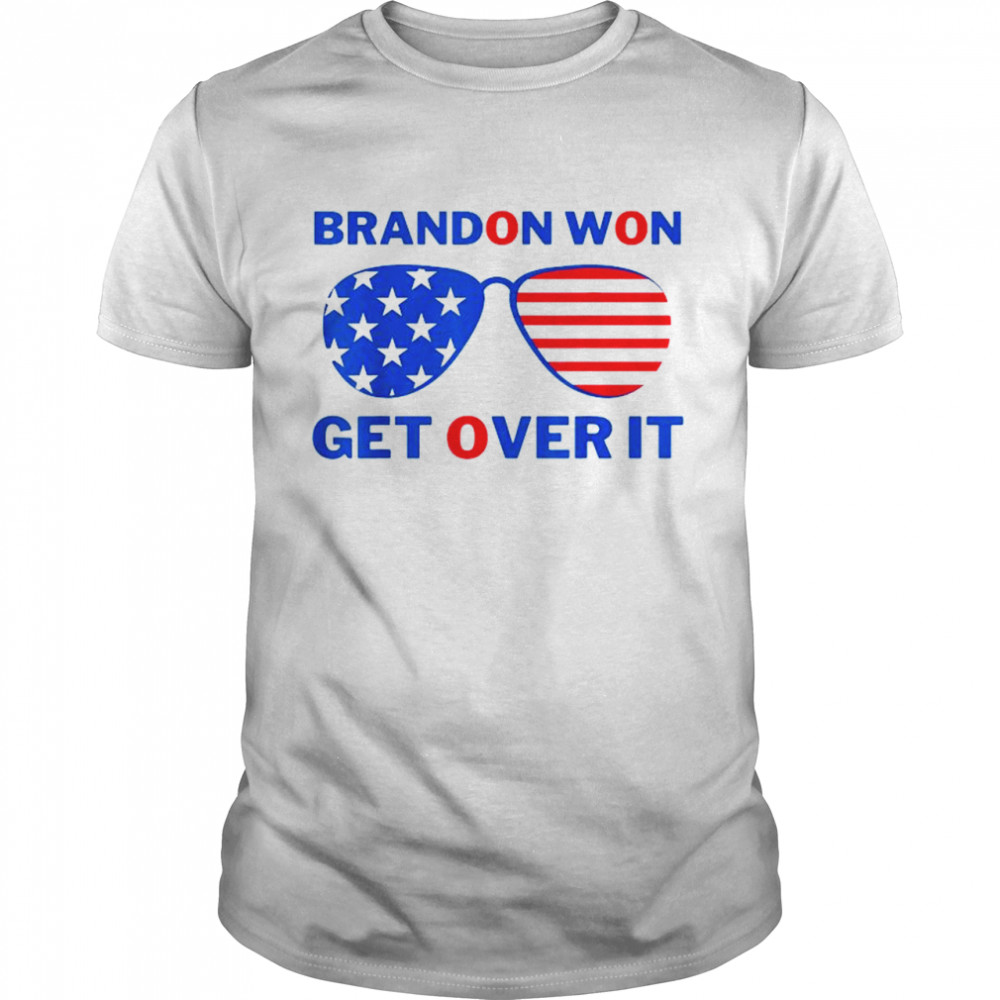 Sunglass brandon won get over it let’s go brandon American flag shirt