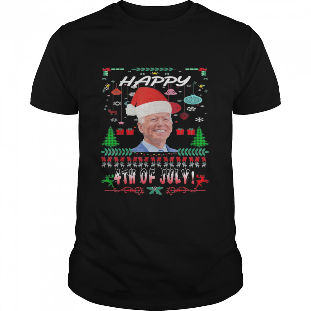 Biden Santa Claus,Happy 4th of July Ugly Christmas T-Shirt