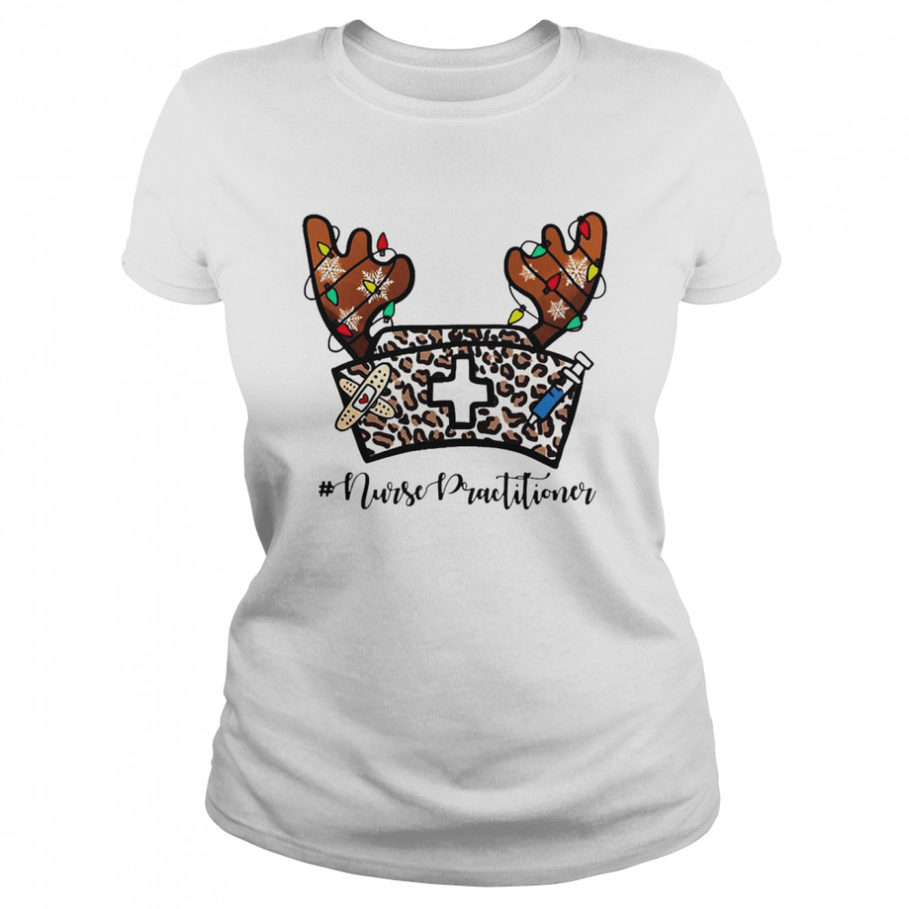 Christmas Reindeer Nurse Hat Nurse Practitioner Sweater  Classic Women's T-shirt