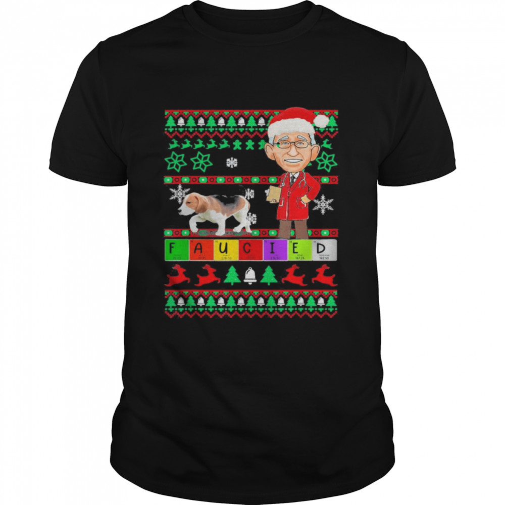 Fauci Lied Faucied Christmas Fauci Mandates Ugly Christmas T-Shirt