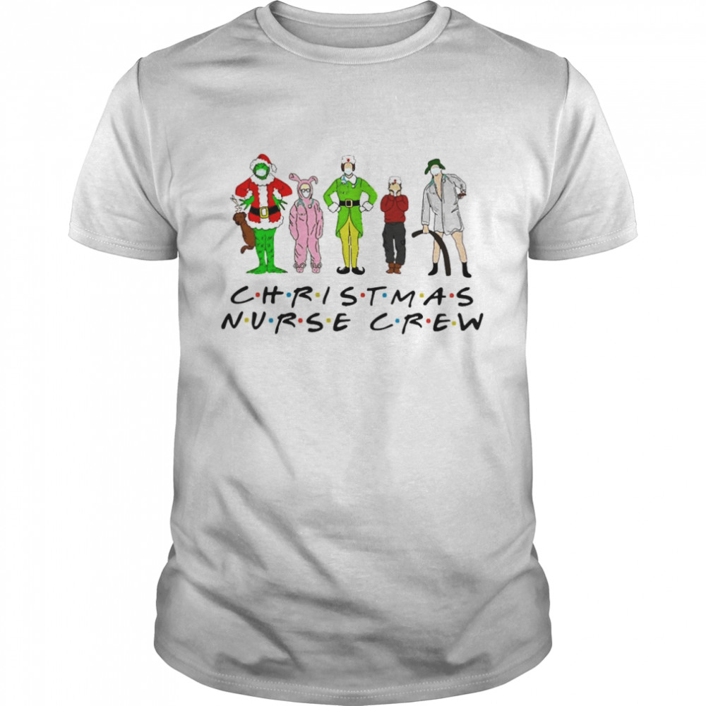 Grinch Elf Face Mask Christmas Nurse Crew shirt